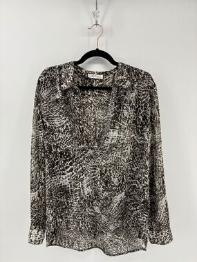 Jennifer Lopez Monochrome Animal Print Top